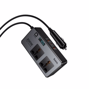 Smart dual car inverter charger Hoco 2 lighter ports max 200W PD66W/1C2A Z66 black