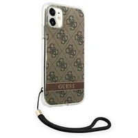 Guess GUOHCN61H4STW iPhone 11 brūns/brūns cietais apvalks 4G Print Siksna