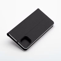 Viedtālruņa apvalks (m) - LUNA Book Carbon IPHONE XR melns (m)