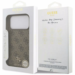 Guess 4G Small Classic Logo MagSafe Case for iPhone 17 Pro Max - Brown