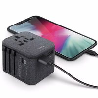 Uniq Voyage LITHOS Collective 33W 2xUSB PD 18W QC 3.0 ceļojumu adapteris - pelēks