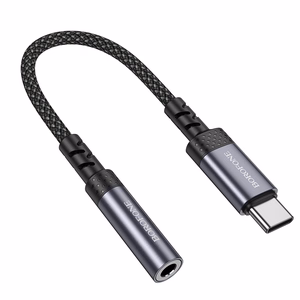 Borofone Adapteris BV24 Graceful - C tipa savienotājs ar 3,5 mm jack ligzdu - pelēks