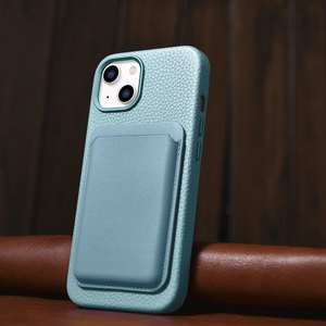 iCarer Litchi Premium ādas viedtālruņa apvalks iPhone 14 Plus Magnētiskais ādas apvalks ar MagSafe Zaļš (WMI14220711-GN)
