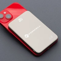 Portatīvais lādētājs saderīgs ar MagSafe Forcell F-Energy SuperSlim F5K8 QC4.0 PD3.0 15W 5000 mAh titāna dykuma krāsa