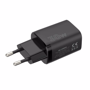 Sienas lādētājs MX CARBON 30W PD+QC USB-A+C melns