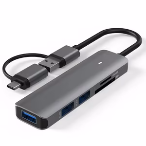 Adapteris USB 3.0 – 3x USB 3.0, SD, TF