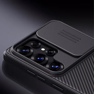 Nillkin CamShield Pro viedtālruņa apvalks Samsung S25 Ultra ar kameras pārsegu - Melns