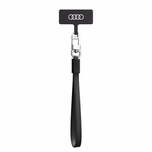 Audi universāla tālruņa siksniņa 28cm 10mm ādas melna AU-HSLSL-GT/D1-BK