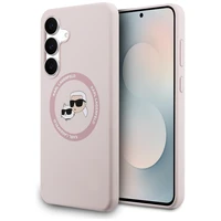 Karl Lagerfeld Silicone Karl & Choupette Heads MagSafe macins Samsung Galaxy S25 FE - roza