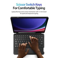 DUX DUCIS apvalks DK salokāms ar bezvadu tastatūru SAMSUNG Tab S9/S9FE/S10FE melns