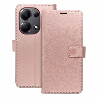 MEZZO grāmatas apvalks XIAOMI Redmi Note 13 Pro 4G / POCO M6 Pro 4G mandala rozā zelts