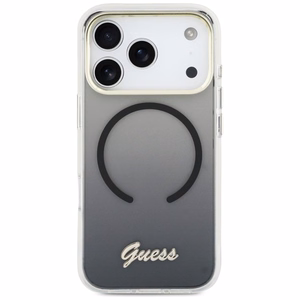 Guess IML Gradient Script Metal MagSafe Case for iPhone 17 Pro - Black