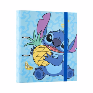 Disney Stitch Tropical A4 mape ar 2 gredzeniem un elastīgo aizdari
