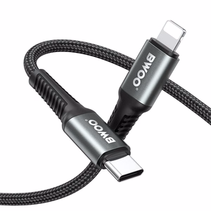BWOO pīts kabelis USB-C - Lightning 3m 30W melns