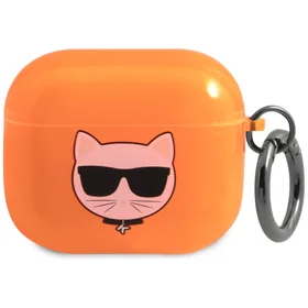 Karl Lagerfeld Choupette AirPods apvalks 3 - oranžs