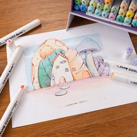 Divpusējie marķieru pildspalvas ARRTX Alp, 40 krāsas, pasteļtoņu toņi