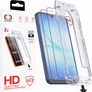 Tel Protect Dust-Free Easy Fit Full Glue 6D Tempered Glass for Samsung Galaxy A16/A17 4G/5G black - 2 pieces