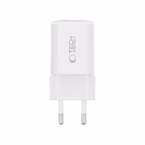 Tech-Protect NCM33W 2 portu PD33W/QC3.0 sienas lādētājs - balts
