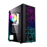 Gembird Fornax 2500 ARGB Gaming ATX computer case, Midi Tower, backlight,  melns