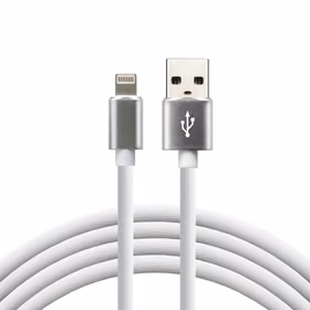 everActive cable USB Lightning 1m - balts, silicone, quick charge, 2,4A - CBS-1IW