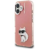 Karl Lagerfeld IML Aquarelle Choupette & Logo iPhone 16 macins - roza