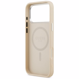 Guess Triangle Logo MagSafe Maciņš for iPhone 17 Pro - bēšs