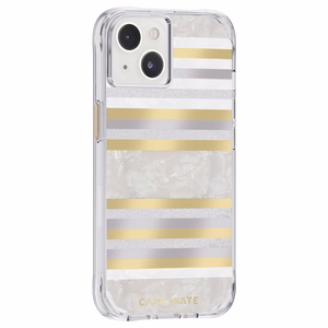 Case-Mate Pearl Stripes MagSafe vāciņš ierīcei iPhone 14 / 13, rotāts ar perlamutru