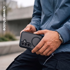 Crong Hybrid Matte Magnetic MagSafe vāciņš ierīcei Samsung Galaxy A27 5G, melns