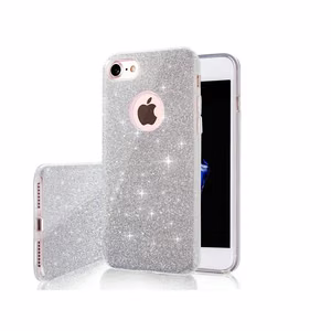 Spīdīgs 3in1 viedtālruņa apvalks iPhone 14 6,1" sudraba