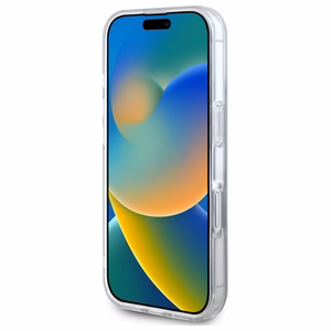 DKNY tekstūras raksta ar svītru viedtālruņa apvalks iPhone 16 - melns