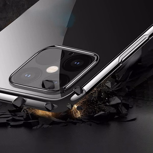 Caurspīdīgs krāsains apvalks Gel TPU ar elektroplāksnes rāmi Xiaomi Mi 11 sarkans