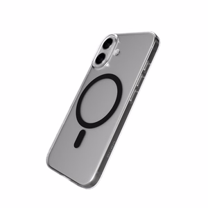 Чехол Puro Lite Mag TPU+PC совместимый с MagSafe для iPhone 17 - прозрачный с чёрным кольцом