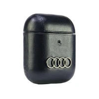 Audi ādas liela logotipa apvalks AirPods 1 / 2 - melna