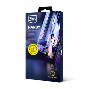 LCD rūdīts stikls (2 gab.) ar aplikatoru 3mk Hardy Hardura 9H priekš Apple iPhone 15 Pro, melns