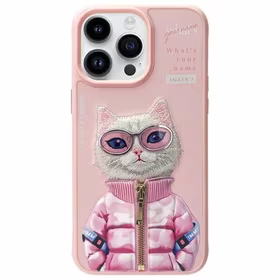 Nimmy Cool&Cute 2.0 kaķa apvalks iPhone 15 Pro - rozā