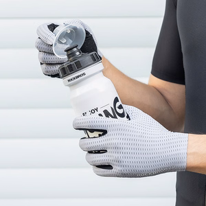 Rockbros Breathable Full Finger Cycling Gloves, Size: S - Gray
