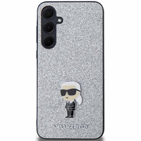 Karl Lagerfeld Fiksēts Mirdzošs Ikonik Logo Metal Pin viedtālruņa apvalks Samsung Galaxy A35 - sudraba