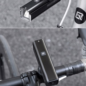 Rockbros 24610002001 priekšējais velosipēda lukturis 1000 lm + USB-C - USB-A kabelis - melns