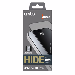 SBS Hide Full Cover privātuma stikls iPhone 18 Pro, 0.33mm
