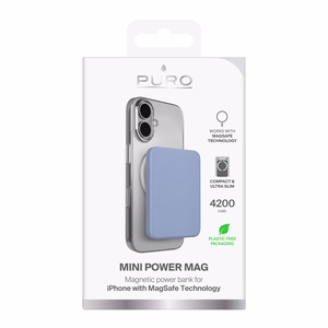 Puro 4200mAh Ультратонкий Внешний аккумулятор совместимый с MagSafe USB-C - синий