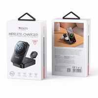 YESIDO INDUCTIVE LĀDĒTĀJS DS27 15W (STAND) 3IN1 FOR APPLE WATCH melns