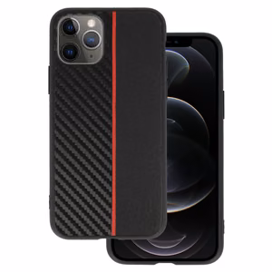 Tel Protect CARBON чехол для Iphone 11 Pro чёрный с красной полосой