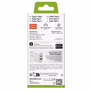 SBS TECABLETCC10W USB-C kabelis - USB-C Power Delivery 25W 1 m - balts