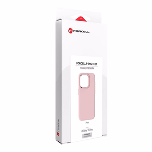 Maciņš priekš iPhone 15 PRO Forcell F-Protect Frame Premium saderīgs ar Magsafe rozā