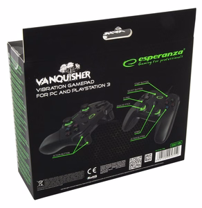 Esperanza EGG110K spēļu kontrolieris Gamepad PC, Playstation 3 analogais / digitālais USB 2.0 melns