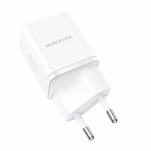 Borofone Sienas lādētājs BN7 - USB + Type C - QC 3.0 PD 20W balts