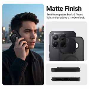 Crong Hybrid Matte Magnetic MagSafe vāciņš ierīcei Xiaomi 15T, melns