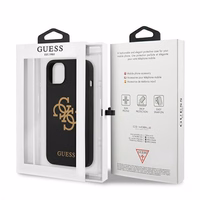 Guess GUHCP13SLS4GGBK iPhone 13 mini 5.4" melns/melns cietais apvalks Silikona 4G Logotipa