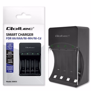 Qoltec 50653 – NiMH R03/AAA un R6/AA akumulatoru lādētājs