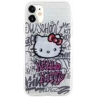 Hello Kitty IML Kitty uz ķieģeļiem grafiti apvalks iPhone 11 / Xr - balta